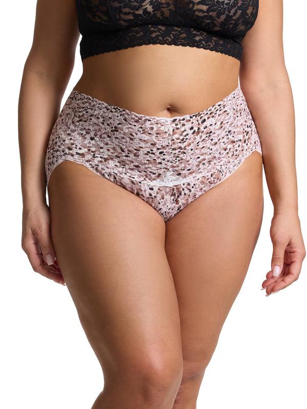 hanky panky Plus Size Printed Retro Lace V-Kini Unconventional White