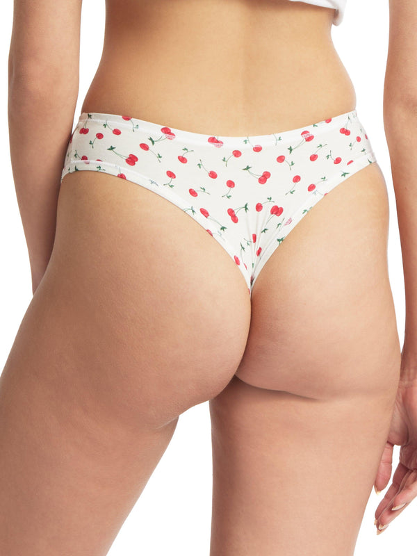 Hanky Panky Printed PlayStretch™ Natural Rise Thong Cherry On Top
