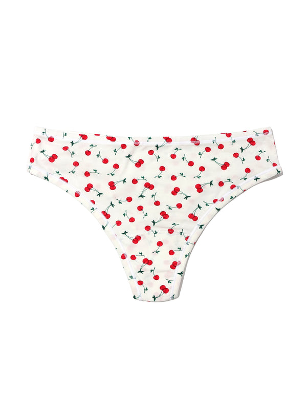 hanky panky Printed PlayStretch™ Natural Rise Thong Cherry On Top