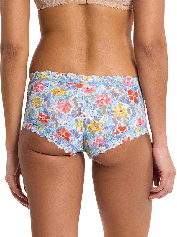 Hanky Panky Printed Signature Lace® Boyshort Floral Mosaic White Sale