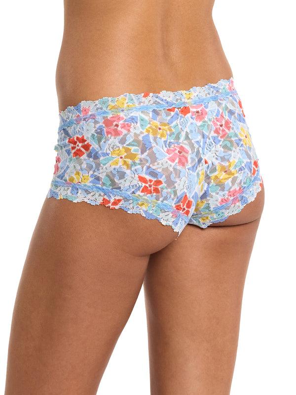 Hanky Panky Printed Signature Lace® Boyshort Floral Mosaic White Sale
