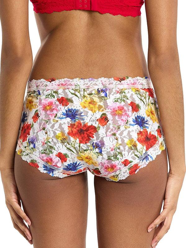 Hanky Panky Printed Signature Lace® High Rise Boyshort Meadow Mix White Sale
