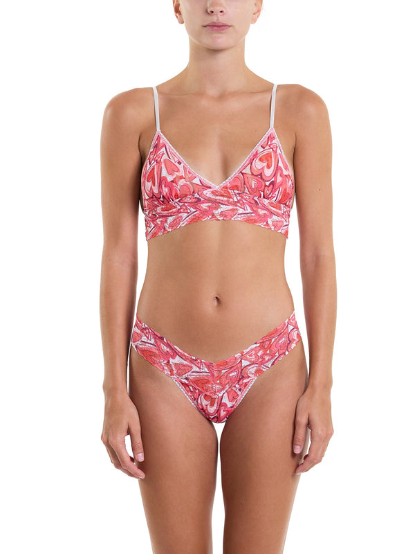 Hanky Panky Printed Signature Lace® Padded Triangle Bralette Lots Of Love Sale