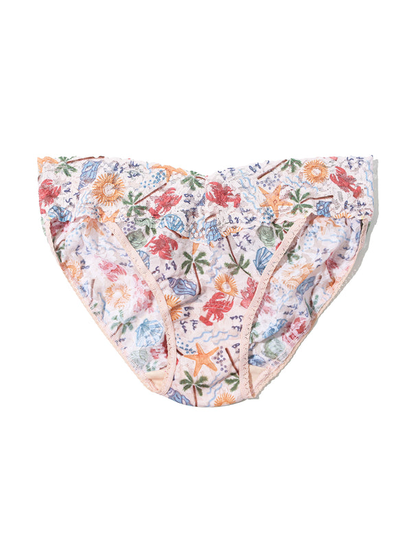 Hanky Panky Printed Signature Lace® V-Kini By The Sea Beige Sale