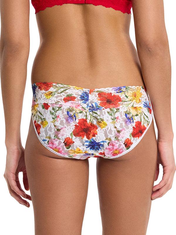 Hanky Panky Printed Signature Lace® V-Kini Meadow Mix White Sale