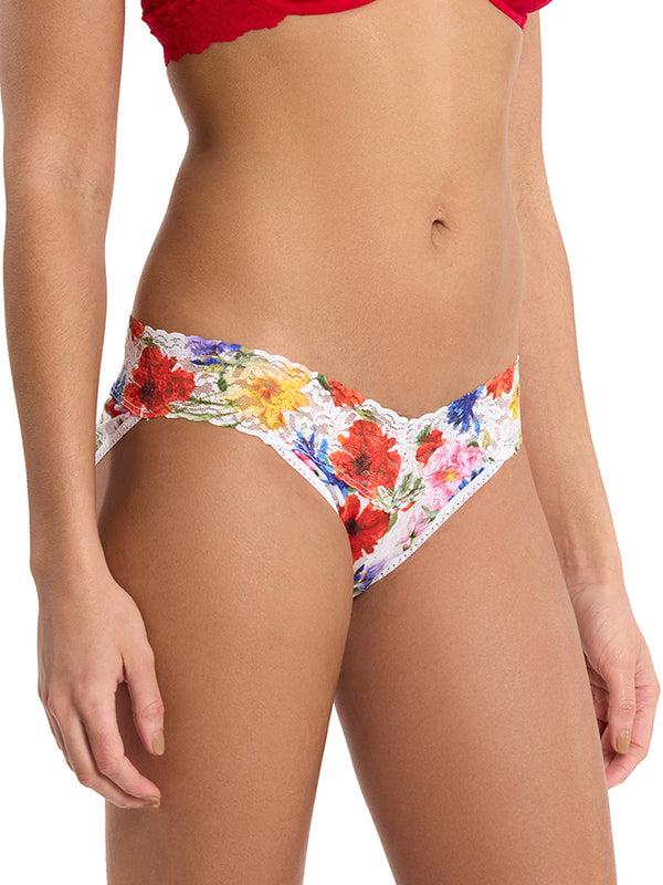 Hanky Panky Printed Signature Lace® V-Kini Meadow Mix White Sale