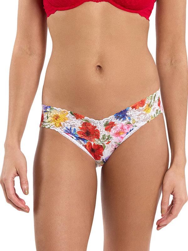 hanky panky Printed Signature Lace® V-Kini Meadow Mix White Sale