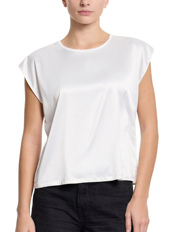 Hanky Panky Satin Sleep Cap Sleeve Tee Light Ivory Sale