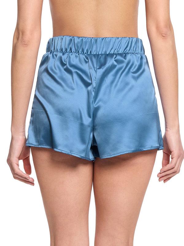 Hanky Panky Satin Sleep Drawstring Short Bath Time Blue Sale