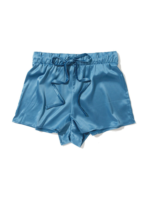 Hanky Panky Satin Sleep Drawstring Short Bath Time Blue Sale