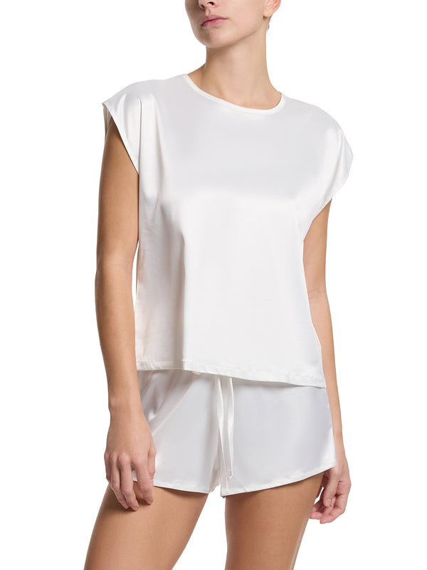 Hanky Panky Satin Sleep Drawstring Short Light Ivory Sale