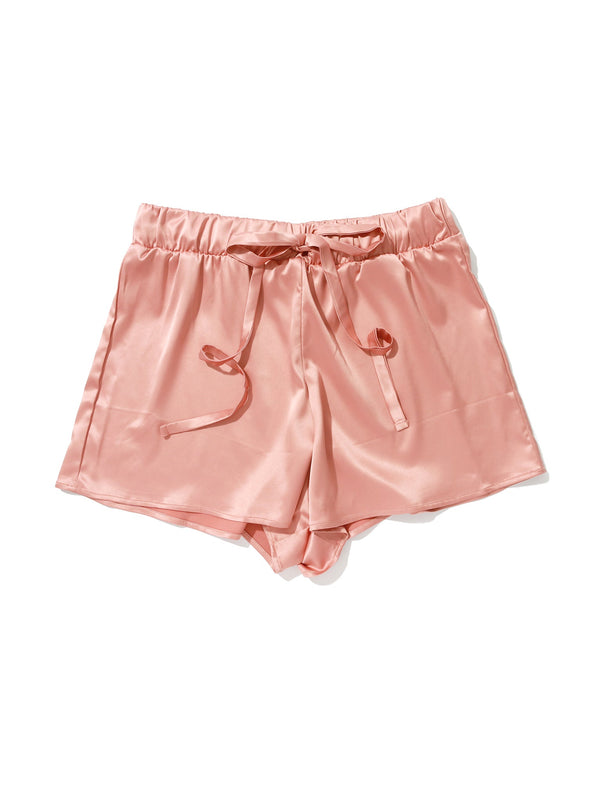 Hanky Panky Satin Sleep Drawstring Short Rose Latte Pink Sale