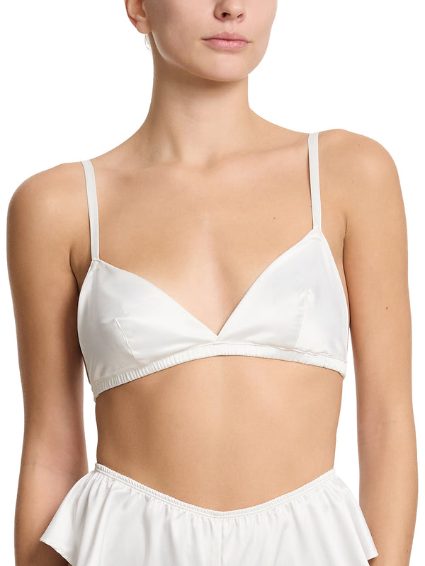 Hanky Panky Satin Sleep Fashion Bralette Light Ivory Sale