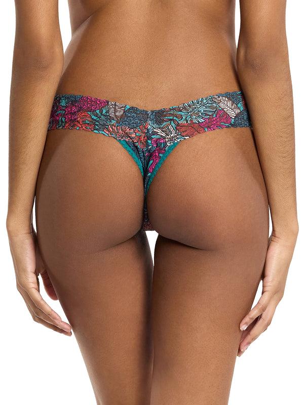 Hanky Panky Signature Lace® Low Rise Printed Thong And Saxx Drop Temp Cooling Cotton Boxer Brief Fruity Palm - Aqua