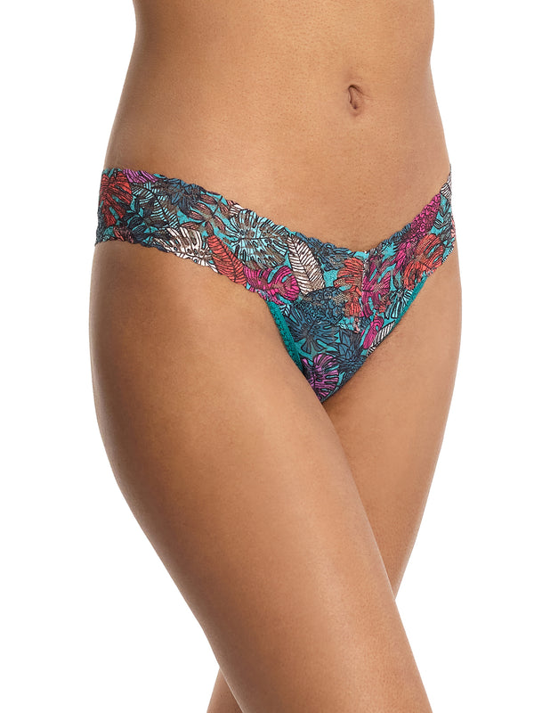 Hanky Panky Signature Lace® Low Rise Printed Thong And Saxx Drop Temp Cooling Cotton Boxer Brief Fruity Palm - Aqua