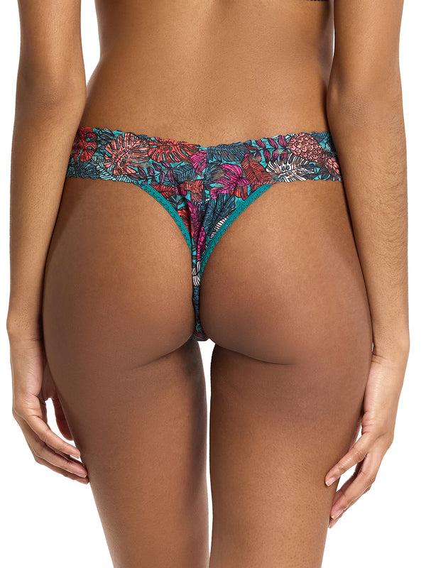 Hanky Panky Signature Lace® Original Rise Printed Thong And Saxx Drop Temp Cooling Cotton Boxer Brief Fruity Palm - Aqua