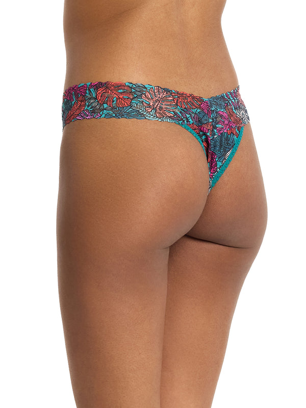 Hanky Panky Signature Lace® Original Rise Printed Thong And Saxx Drop Temp Cooling Cotton Boxer Brief Fruity Palm - Aqua