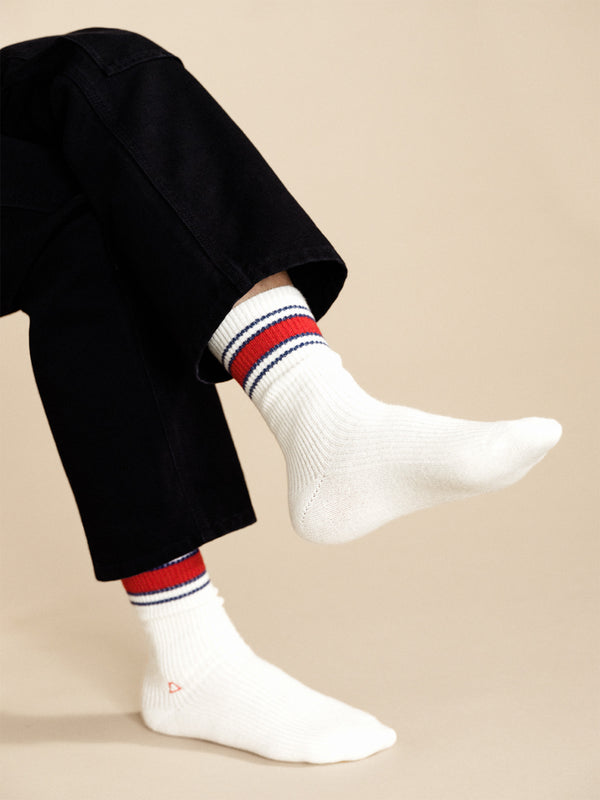 Hansel From Basel Athleisure Rib Cashmere Men's Crew Ivory