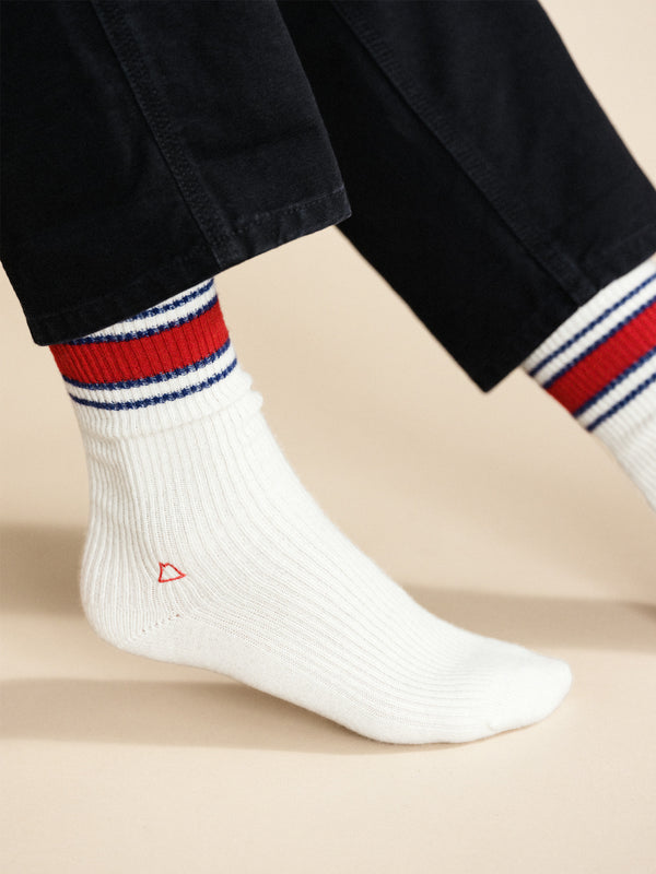 Hansel From Basel Athleisure Rib Cashmere Men's Crew Ivory