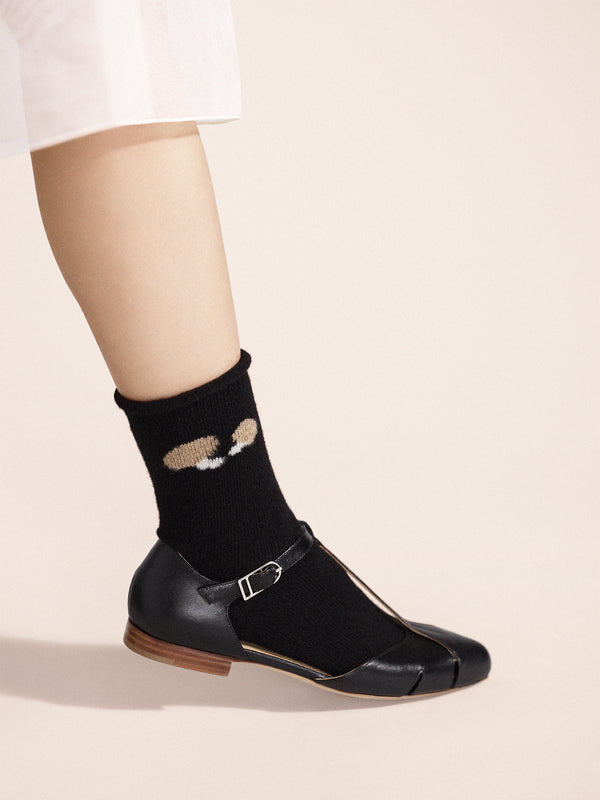 hansel from basel Bella Mushroom Cashmere Crew black