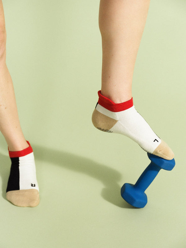 Hansel From Basel Half + Half Sporty Grip Ankle Socks Black