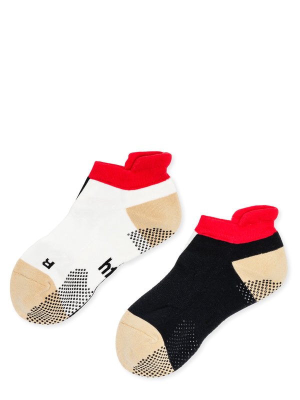 hansel from basel Half + Half Sporty Grip Ankle Socks black