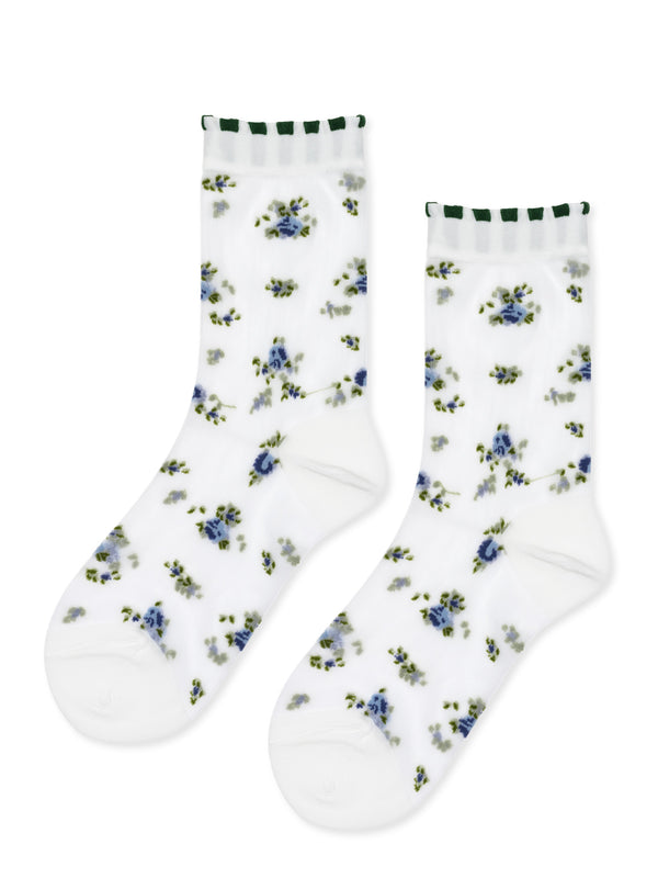 hansel from basel Ashley Floral Sheer Crew white