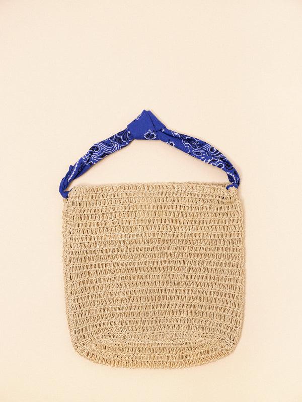 Hansel From Basel Bandana Handle Crochet Bag Blue