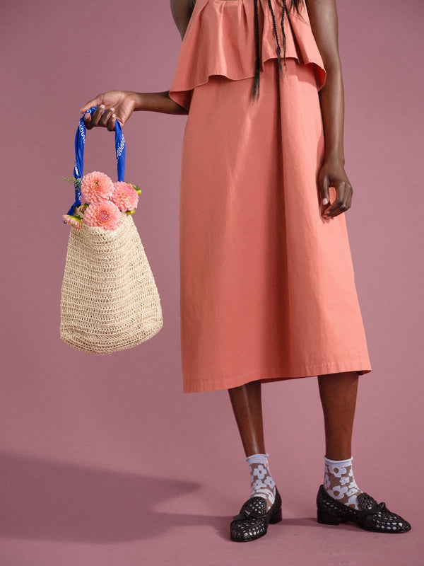 Hansel From Basel Bandana Handle Crochet Bag Blue