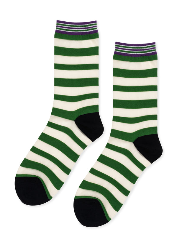 hansel from basel Beatrice Stripe Sheer Crew green