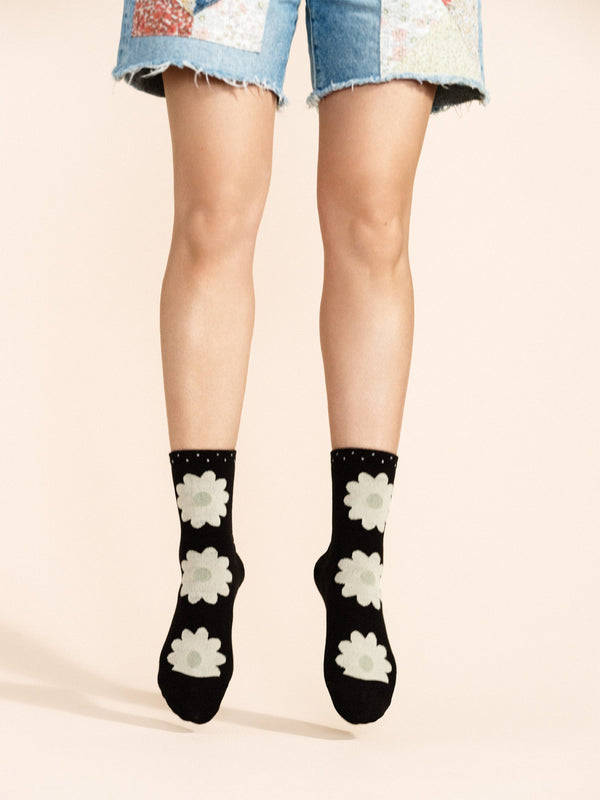 Hansel From Basel Blooming Daisy Short Crew Black