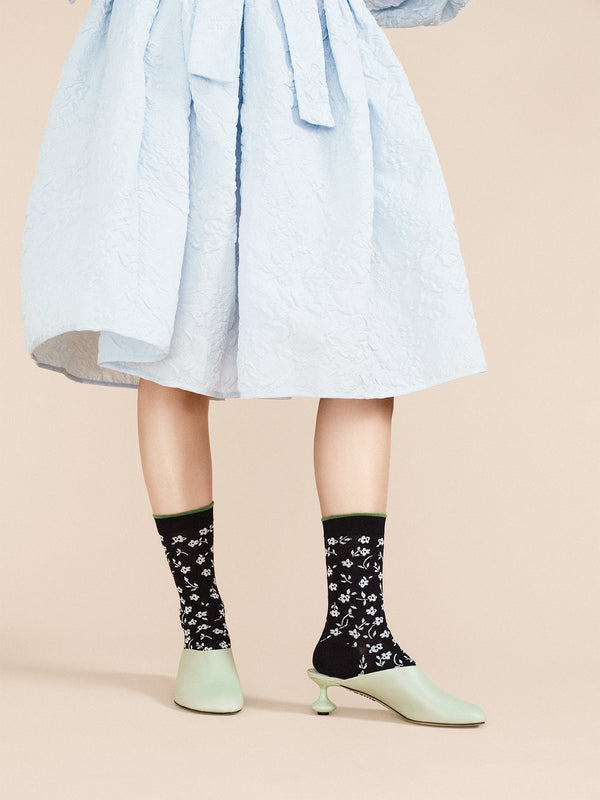 Hansel From Basel Calico Cotton Crew Black