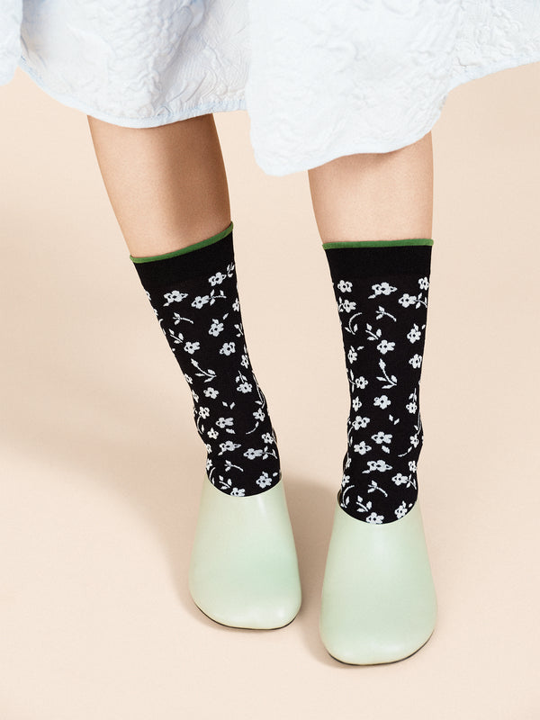 hansel from basel Calico Cotton Crew black