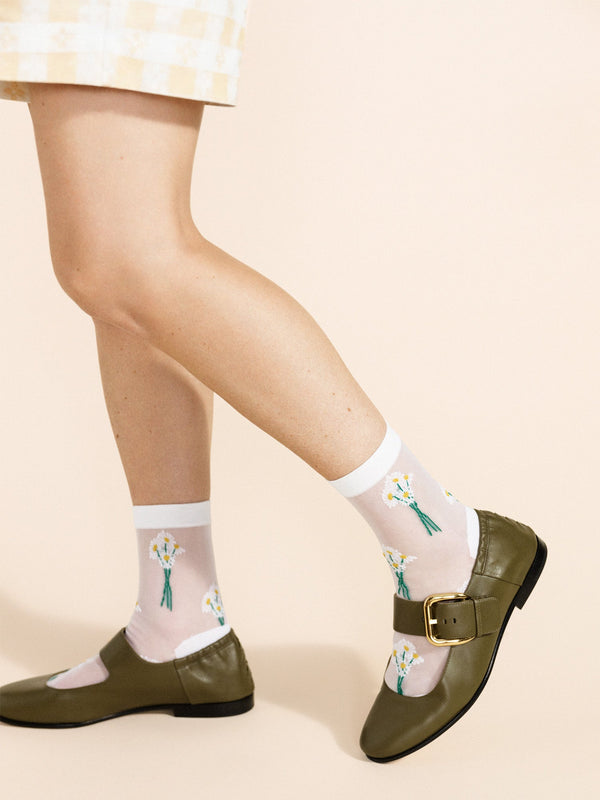 Hansel From Basel Chamomile Sheer Short Crew White