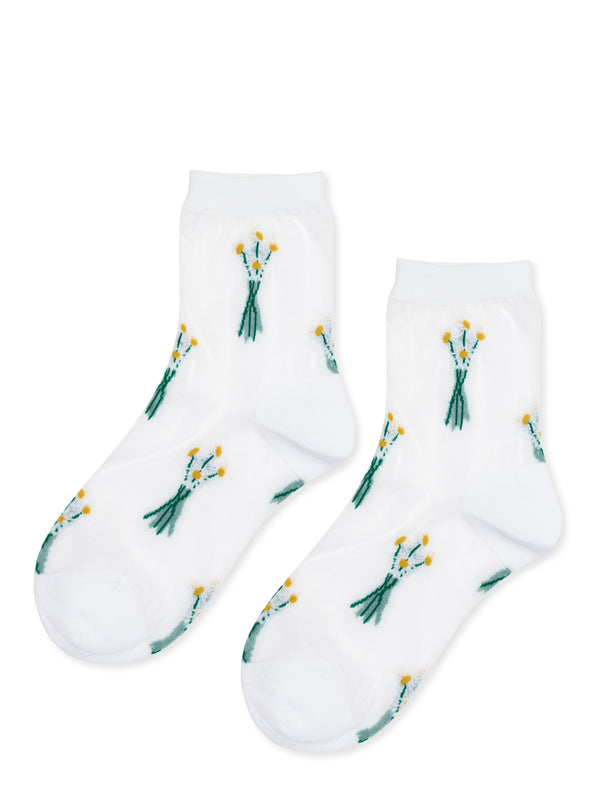 hansel from basel Chamomile Sheer Short Crew white