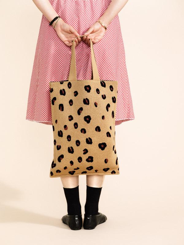 hansel from basel Cheetah Tote Bag camel