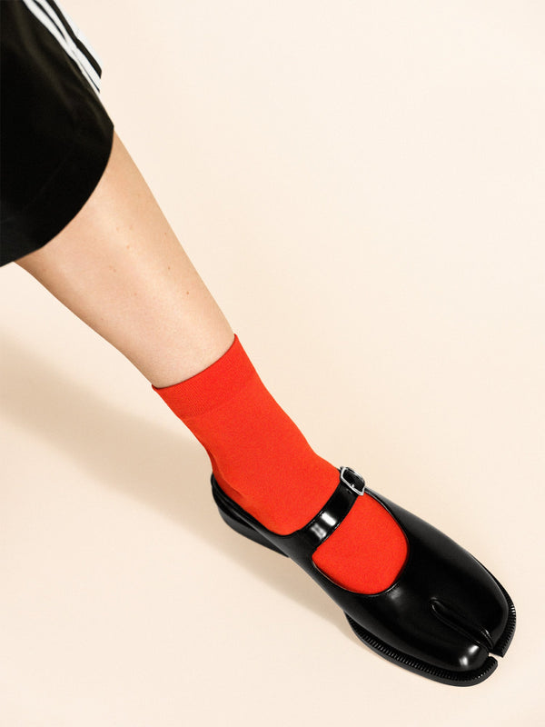 Hansel From Basel Cotton Tabi Short Crew Poppy Red
