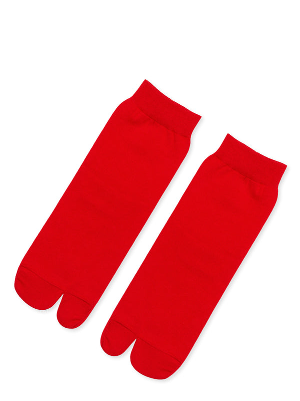 hansel from basel Cotton Tabi Short Crew poppy red