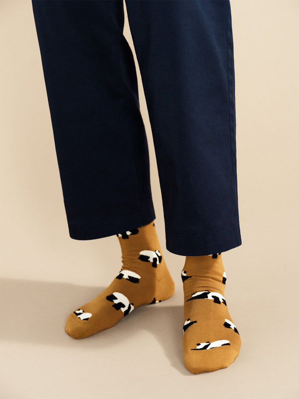 Hansel From Basel Downward Panda Men’s Crew Ochre