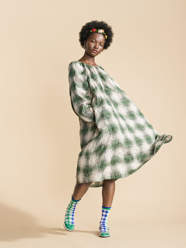Hansel From Basel Flora Plaid Dress Plaid
