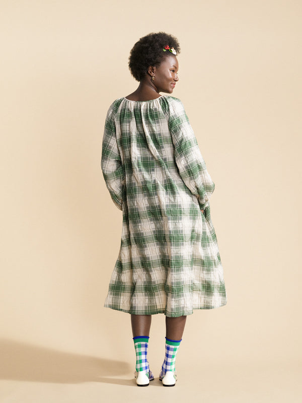Hansel From Basel Flora Plaid Dress Plaid
