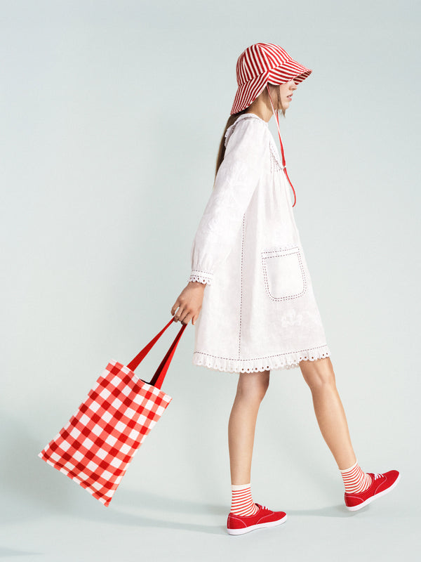 Hansel From Basel Gingham Tote Bag Red
