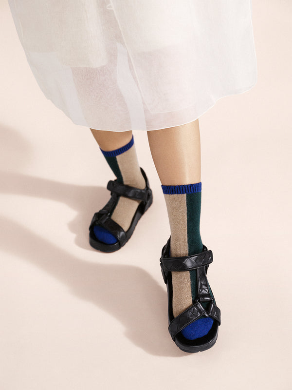 Hansel From Basel Half And Half Cashmere Crew Red