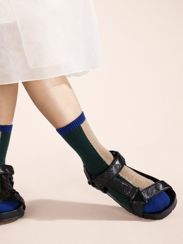 Hansel From Basel Half And Half Cashmere Crew Red