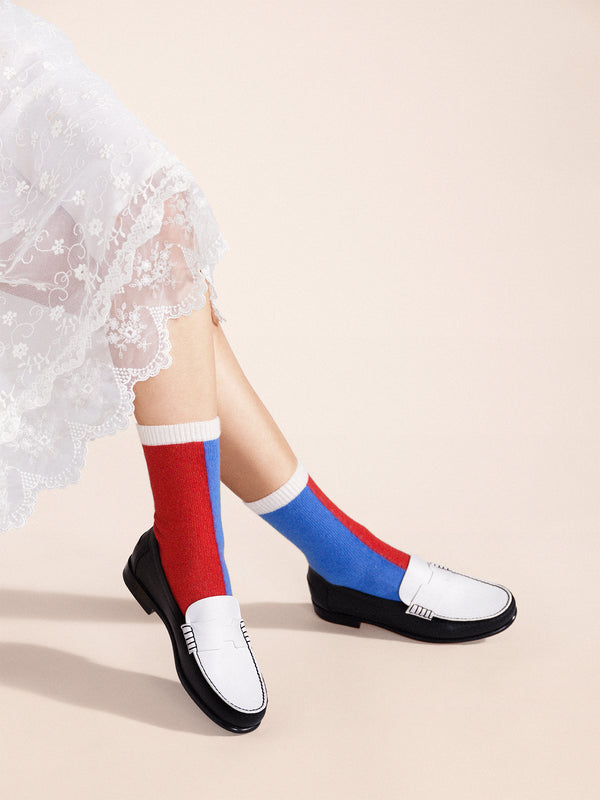 hansel from basel Half and Half Cashmere Crew red