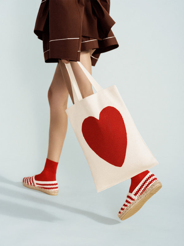 hansel from basel Love Tote Bag red