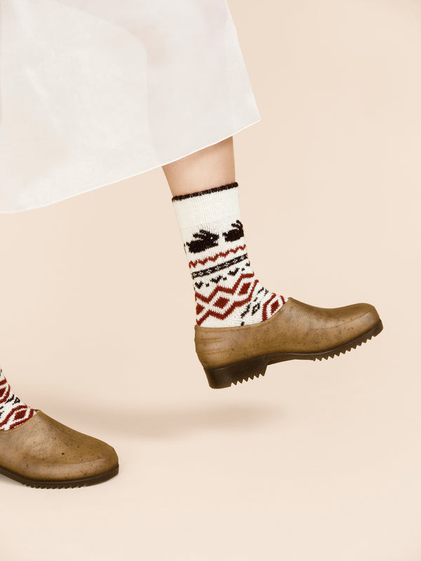 Hansel From Basel Minky Bunny Fairisle Crew Milk