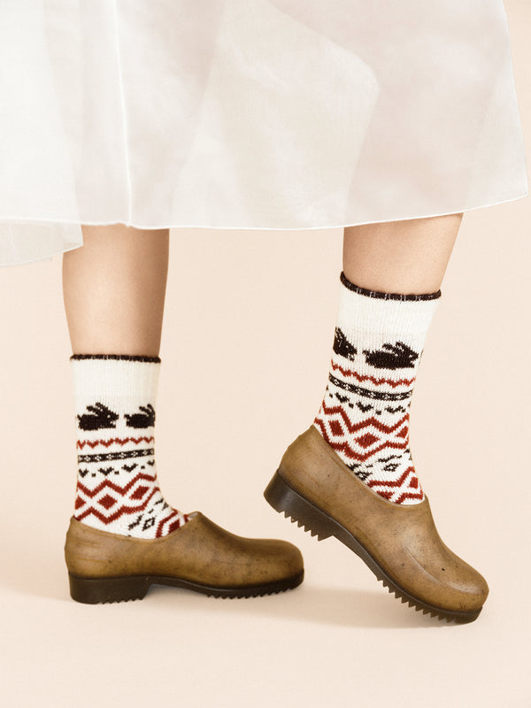 hansel from basel Minky Bunny Fairisle Crew milk