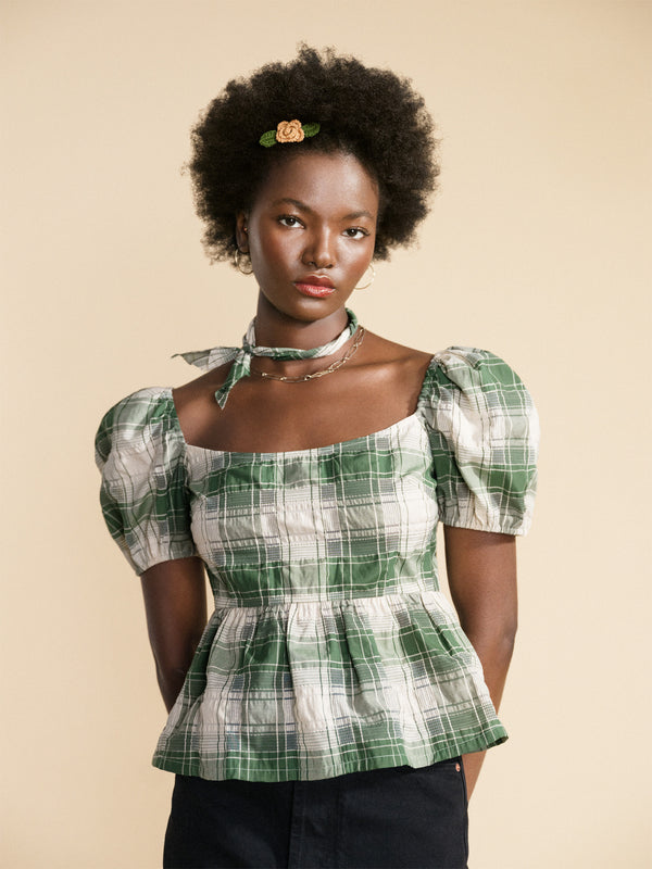 Hansel From Basel Monet Plaid Top Plaid