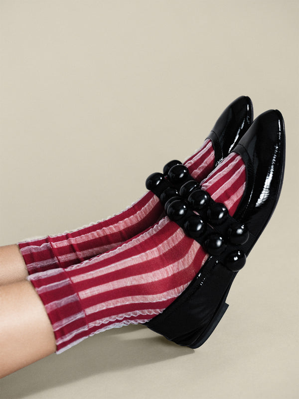 Hansel From Basel Mykonos Sheer Short Crew Merlot